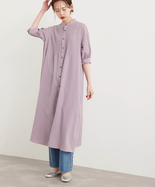 ROPE' PICNIC(ロペピクニック)の「ピンタックワンピース(ワンピース・レディース・ベージュ/ネイビー/ラベンダー・38)」の3枚目の写真