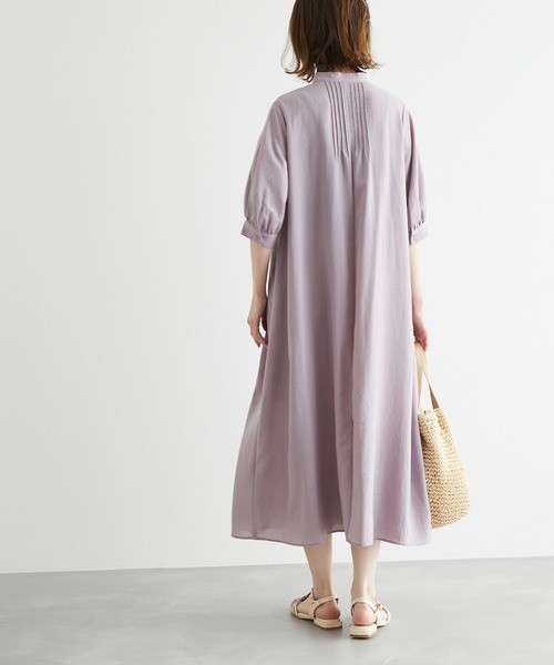 ROPE' PICNIC(ロペピクニック)の「ピンタックワンピース(ワンピース・レディース・ベージュ/ネイビー/ラベンダー・38)」の7枚目の写真