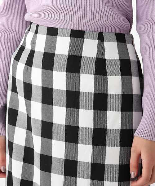 OPAQUE.CLIP（オペークドットクリップ）の「◆TCギンガムチェック キリカエマーメイドスカート（スカート・レディース・ブラック系2/黄緑系3・40/38/42/36）」の7枚目の写真