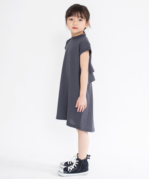 BRANSHES（ブランシェス）の「バック2段フリル半袖ワンピース（ワンピース・キッズ・ラベンダー/キャメル/チャコールグレー・150/100/130/120/90/140/110）」の11枚目の写真