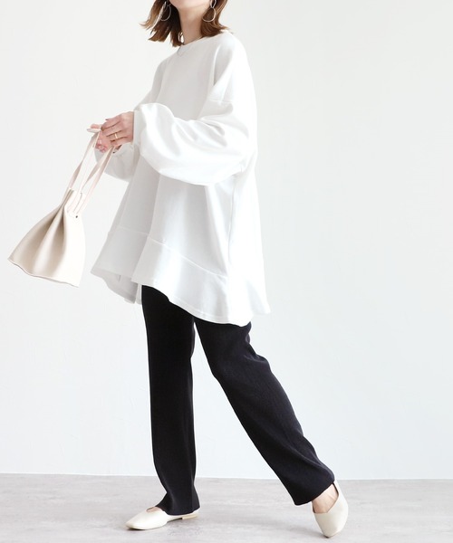 reca（レカ）の「裏毛チュニックワンピース（チュニック・レディース・グレー/ブラック/オフホワイト/グレイッシュベージュ・FREE）」の6枚目の写真