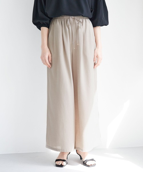 LEPSIM（レプシィム）の「サラサライージーワイドパンツ　261213（その他パンツ・レディース・ブラック/ピンク/グリーン/グレイッシュベージュ・FREE）」の3枚目の写真