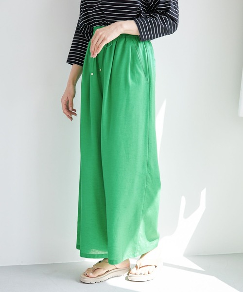 LEPSIM（レプシィム）の「サラサライージーワイドパンツ　261213（その他パンツ・レディース・ブラック/ピンク/グリーン/グレイッシュベージュ・FREE）」の4枚目の写真