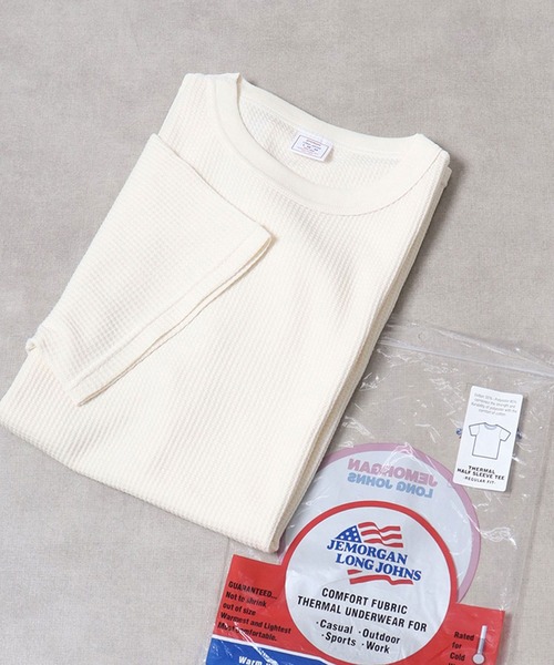 JEMORGAN(ジェーイーモーガン)の「JEMORGAN ワッフル/フライス 半袖クルーT (パック入り)(Tシャツ/カットソー・メンズ・ホワイト/ナチュラル/ブラック/杢グレー/カーキ/ネイビー/チャコール/ブラック系その他/オフホワイト/グレー系その他・M/L/XL/S)」の1枚目の写真