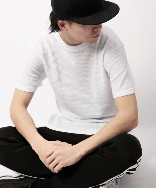 JEMORGAN(ジェーイーモーガン)の「JEMORGAN ワッフル/フライス 半袖クルーT (パック入り)(Tシャツ/カットソー・メンズ・ホワイト/ナチュラル/ブラック/杢グレー/カーキ/ネイビー/チャコール/ブラック系その他/オフホワイト/グレー系その他・M/L/XL/S)」の2枚目の写真