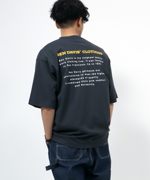 BEN DAVIS(ベンデイビス)の「BEN DAVIS/ベンデイビス ワンポイント刺繍 バックプリント 半袖Tシャツ(Tシャツ/カットソー・メンズ・ホワイト/ベージュ/サンドベージュ/ブルーグリーン/チャコール・M/L/XL)」の13枚目の写真