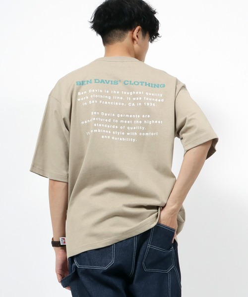 BEN DAVIS(ベンデイビス)の「BEN DAVIS/ベンデイビス ワンポイント刺繍 バックプリント 半袖Tシャツ(Tシャツ/カットソー・メンズ・ホワイト/ベージュ/サンドベージュ/ブルーグリーン/チャコール・M/L/XL)」の15枚目の写真