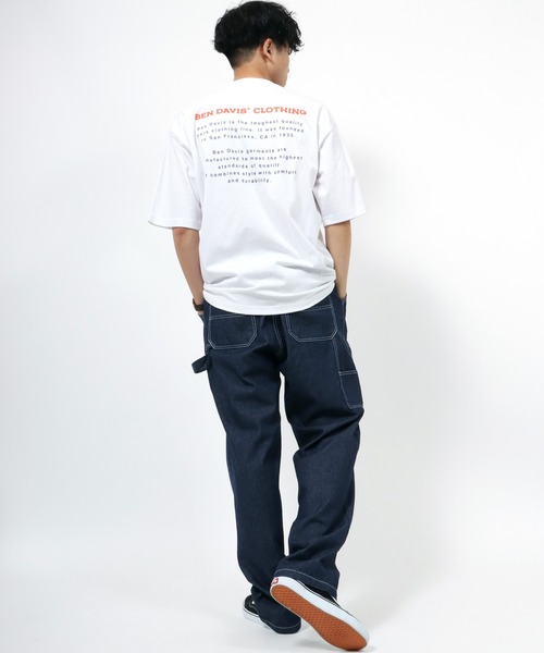 BEN DAVIS(ベンデイビス)の「BEN DAVIS/ベンデイビス ワンポイント刺繍 バックプリント 半袖Tシャツ(Tシャツ/カットソー・メンズ・ホワイト/ベージュ/サンドベージュ/ブルーグリーン/チャコール・M/L/XL)」の21枚目の写真
