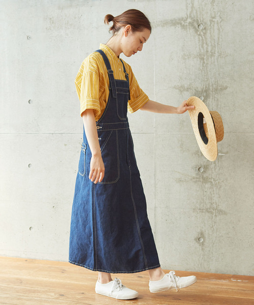 PAR ICI（パーリッシィ）の「ブラック/コットンリネン デニムサロペットワンピース（ジャンパースカート・レディース・ネイビー/ブラック・FREE）」の14枚目の写真