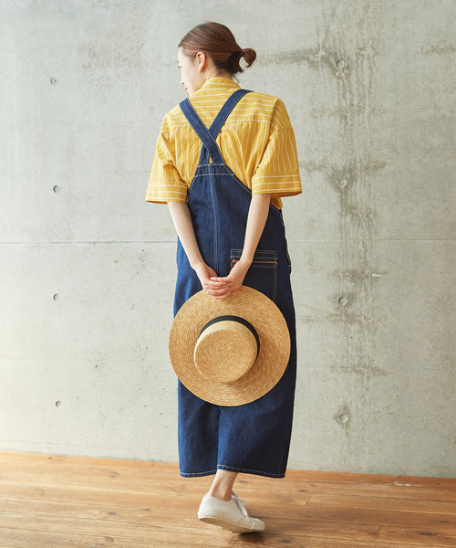 PAR ICI（パーリッシィ）の「ブラック/コットンリネン デニムサロペットワンピース（ジャンパースカート・レディース・ネイビー/ブラック・FREE）」の16枚目の写真