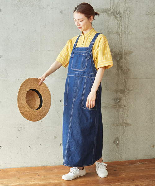 PAR ICI（パーリッシィ）の「ブラック/コットンリネン デニムサロペットワンピース（ジャンパースカート・レディース・ネイビー/ブラック・FREE）」の13枚目の写真