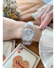 Peugeot レディース ハーフバングルウォッチ カラフルなアクリルブレスレット クリスタルベゼル パープル 腕時計 レディース ノーチェ 高級感 バングル カラフル 送料