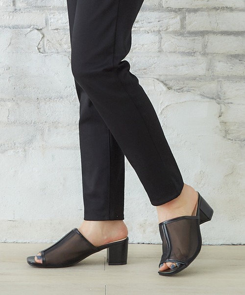 Honeys(ハニーズ)の「シアーミュール(サンダル・レディース・モカ/ベージュ/ブラック・LL/L/M)」の2枚目の写真