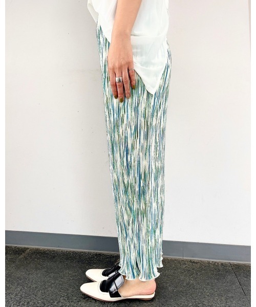 LiSeek（リシーク）の「【LiSeeK】柄プリーツタイトロングスカート（スカート・レディース・グレー/オレンジ/グリーン・FREE）」の15枚目の写真