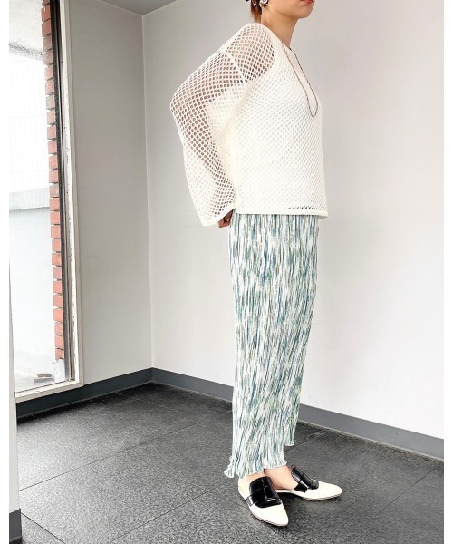 LiSeek（リシーク）の「【LiSeeK】柄プリーツタイトロングスカート（スカート・レディース・グレー/オレンジ/グリーン・FREE）」の16枚目の写真