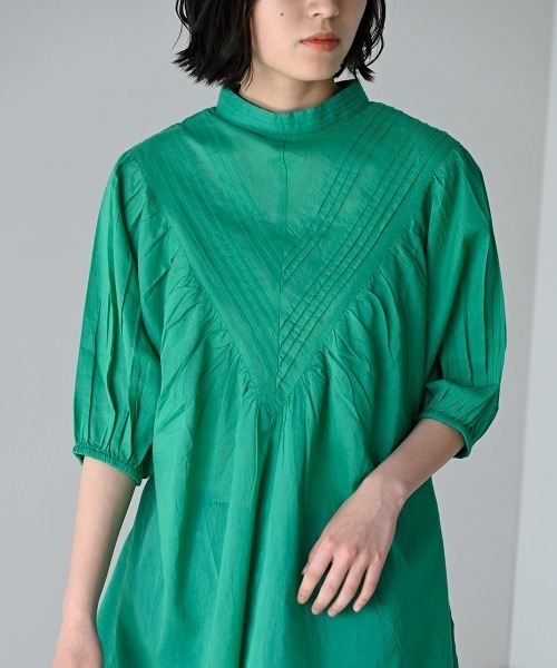 極美品✨イエナ 洗える バックボタン ボイルレトロカラーブラウス グリーン IENA - 極美品✨イエナ 洗える バックボタン ボイルレトロカラー
