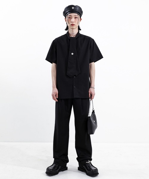 BASIC COTTON(ベーシックコットン)の「【BASIC COTTON/ベーシックコットン】LEATHER HOBO BAG / 肩掛け鞄 カバン 斜め掛けカバン レザーバッグ フェイクレザー ショルダーバッグ ハンドバッグ チェーンバッグ ミニバッグ 韓国ブランド 韓国ファッション(ショルダーバッグ・メンズ・ブラック・ONE SIZE)」の4枚目の写真