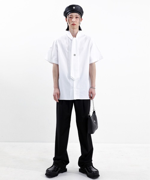 BASIC COTTON(ベーシックコットン)の「【BASIC COTTON/ベーシックコットン】LEATHER HOBO BAG / 肩掛け鞄 カバン 斜め掛けカバン レザーバッグ フェイクレザー ショルダーバッグ ハンドバッグ チェーンバッグ ミニバッグ 韓国ブランド 韓国ファッション(ショルダーバッグ・メンズ・ブラック・ONE SIZE)」の7枚目の写真
