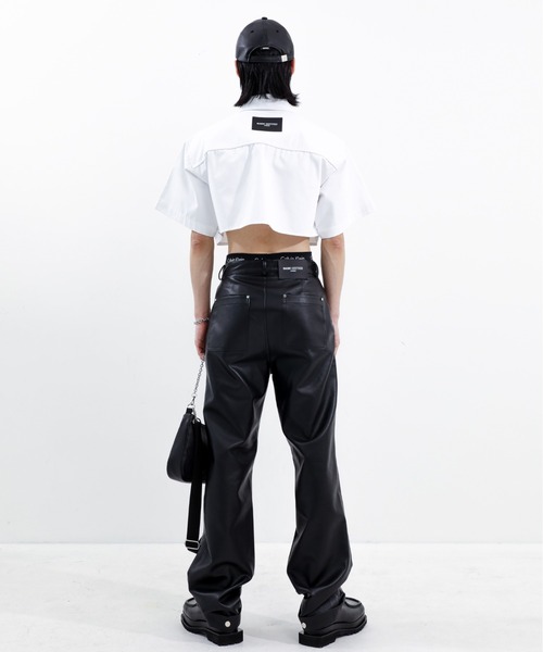 BASIC COTTON(ベーシックコットン)の「【BASIC COTTON/ベーシックコットン】LEATHER HOBO BAG / 肩掛け鞄 カバン 斜め掛けカバン レザーバッグ フェイクレザー ショルダーバッグ ハンドバッグ チェーンバッグ ミニバッグ 韓国ブランド 韓国ファッション(ショルダーバッグ・メンズ・ブラック・ONE SIZE)」の16枚目の写真