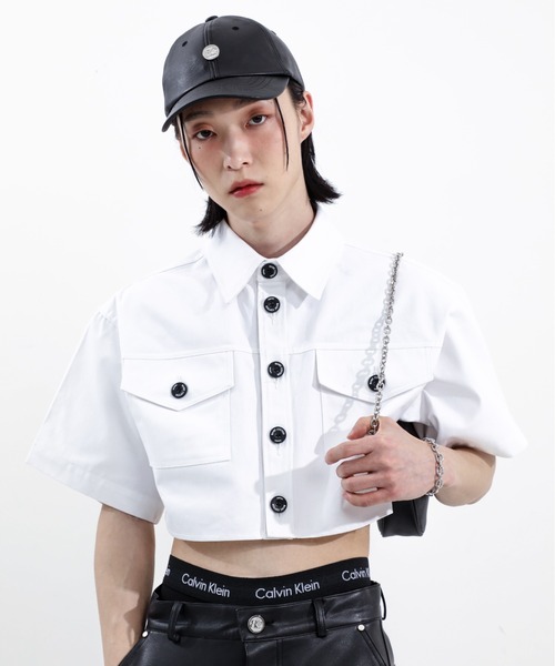 BASIC COTTON(ベーシックコットン)の「【BASIC COTTON/ベーシックコットン】LEATHER HOBO BAG / 肩掛け鞄 カバン 斜め掛けカバン レザーバッグ フェイクレザー ショルダーバッグ ハンドバッグ チェーンバッグ ミニバッグ 韓国ブランド 韓国ファッション(ショルダーバッグ・メンズ・ブラック・ONE SIZE)」の6枚目の写真