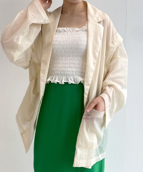 w closet(ダブルクローゼット)の「【2WAY】W前テーラードジャケット(テーラードジャケット・レディース・アイボリー/ライトベージュ・FREE)」の6枚目の写真