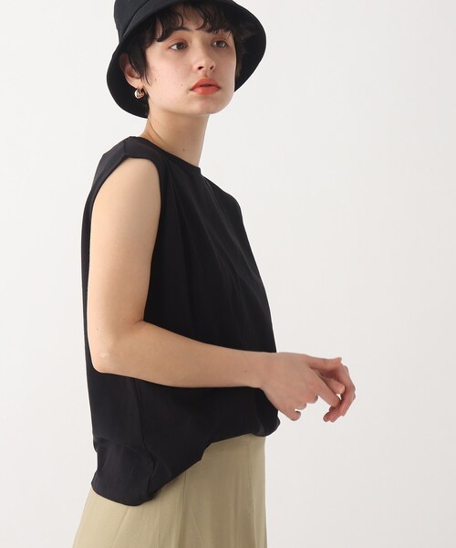 OPAQUE.CLIP（オペークドットクリップ）の「◆オーガニック強撚天竺 ノースリーブTシャツ（Tシャツ/カットソー・レディース・ブラック/グリーン/ホワイト系その他3/ホワイト系/ブラウン系その他・40/42/36/38/34）」の3枚目の写真