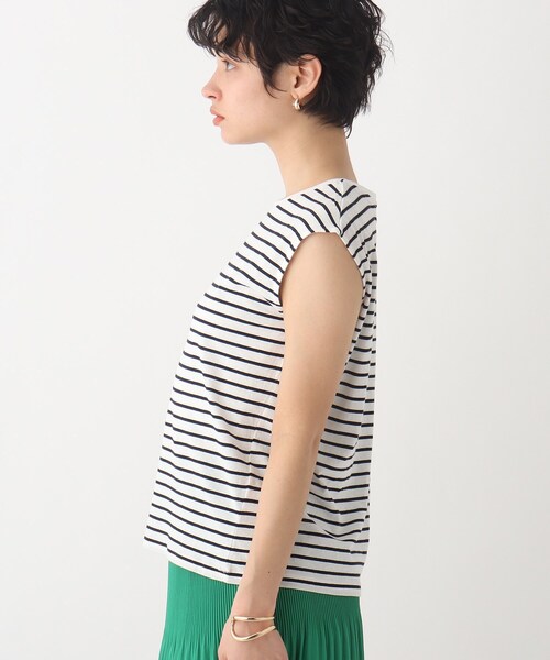 OPAQUE.CLIP（オペークドットクリップ）の「◆オーガニック強撚天竺 ノースリーブTシャツ（Tシャツ/カットソー・レディース・ブラック/グリーン/ホワイト系その他3/ホワイト系/ブラウン系その他・40/42/36/38/34）」の7枚目の写真