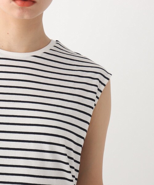 OPAQUE.CLIP（オペークドットクリップ）の「◆オーガニック強撚天竺 ノースリーブTシャツ（Tシャツ/カットソー・レディース・ブラック/グリーン/ホワイト系その他3/ホワイト系/ブラウン系その他・40/42/36/38/34）」の10枚目の写真