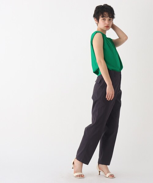 OPAQUE.CLIP（オペークドットクリップ）の「◆オーガニック強撚天竺 ノースリーブTシャツ（Tシャツ/カットソー・レディース・ブラック/グリーン/ホワイト系その他3/ホワイト系/ブラウン系その他・40/42/36/38/34）」の13枚目の写真