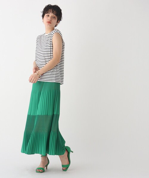 OPAQUE.CLIP（オペークドットクリップ）の「◆オーガニック強撚天竺 ノースリーブTシャツ（Tシャツ/カットソー・レディース・ブラック/グリーン/ホワイト系その他3/ホワイト系/ブラウン系その他・40/42/36/38/34）」の22枚目の写真