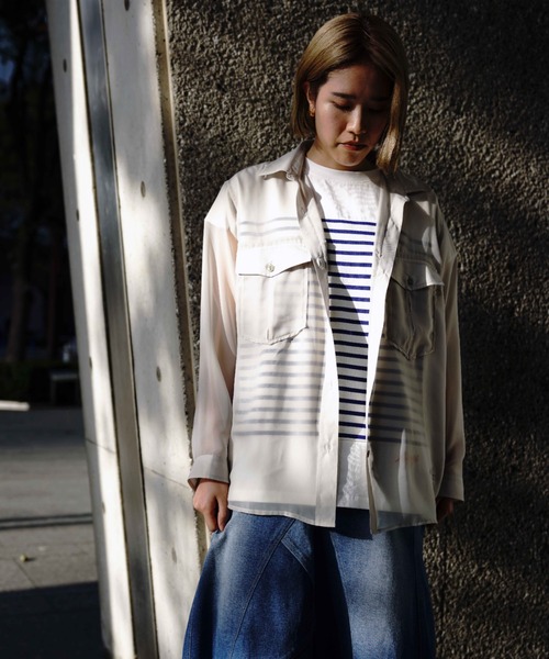 AVIREX（アヴィレックス）の「【直営店限定】MILITARY SHEAR SHIRT/ ミリタリーシアーシャツ（シャツ/ブラウス・レディース・オフホワイト/ミント・FREE）」の14枚目の写真