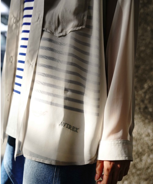 AVIREX（アヴィレックス）の「【直営店限定】MILITARY SHEAR SHIRT/ ミリタリーシアーシャツ（シャツ/ブラウス・レディース・オフホワイト/ミント・FREE）」の11枚目の写真