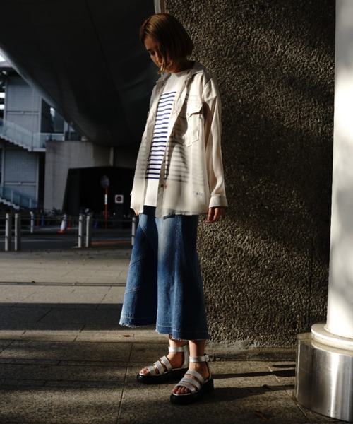 AVIREX（アヴィレックス）の「【直営店限定】MILITARY SHEAR SHIRT/ ミリタリーシアーシャツ（シャツ/ブラウス・レディース・オフホワイト/ミント・FREE）」の10枚目の写真