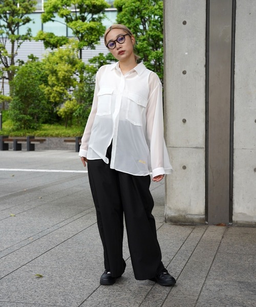 AVIREX（アヴィレックス）の「【直営店限定】MILITARY SHEAR SHIRT/ ミリタリーシアーシャツ（シャツ/ブラウス・レディース・オフホワイト/ミント・FREE）」の9枚目の写真