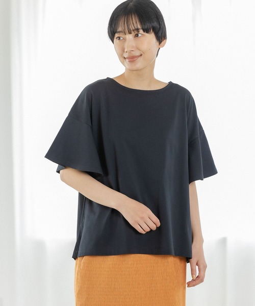 LEPSIM(レプシィム)の「マルチキノウソデフレアTシャツ2 281380(Tシャツ/カットソー・レディース・ブラック/グレー/ピンク/グレイッシュベージュ・MEDIUM/LARGE)」の2枚目の写真