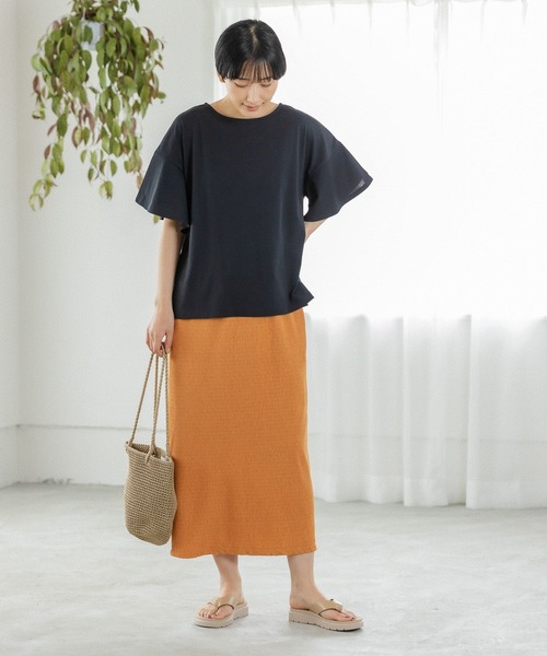 LEPSIM(レプシィム)の「マルチキノウソデフレアTシャツ2 281380(Tシャツ/カットソー・レディース・ブラック/グレー/ピンク/グレイッシュベージュ・MEDIUM/LARGE)」の9枚目の写真