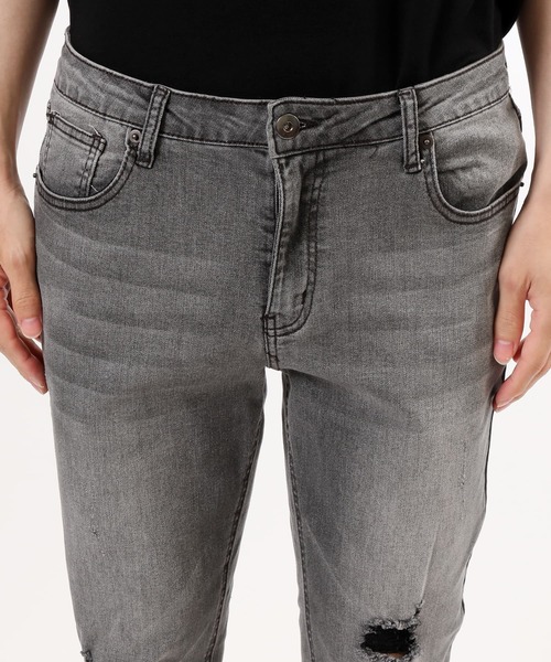 TopIsm（トップイズム）の「ダメージ加工 スーパーストレッチ アンクルデニムパンツ（デニムパンツ・メンズ・ブラック/グレー/インディゴブルー/ブルー/ライトグレー・L/XL/M）」の14枚目の写真