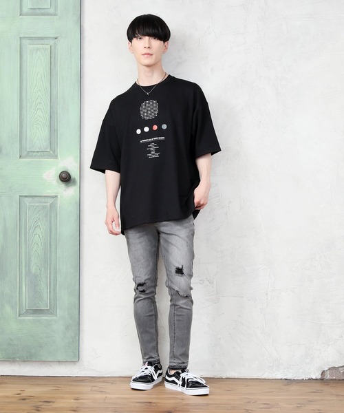 TopIsm（トップイズム）の「ダメージ加工 スーパーストレッチ アンクルデニムパンツ（デニムパンツ・メンズ・ブラック/グレー/インディゴブルー/ブルー/ライトグレー・L/XL/M）」の8枚目の写真