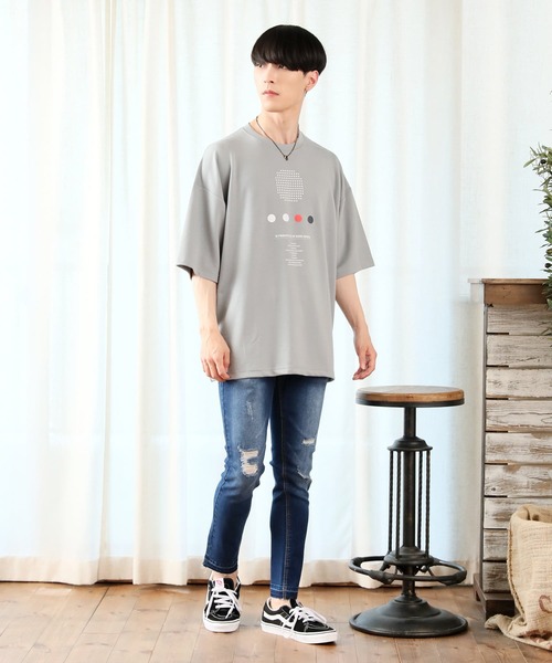 TopIsm（トップイズム）の「ダメージ加工 スーパーストレッチ アンクルデニムパンツ（デニムパンツ・メンズ・ブラック/グレー/インディゴブルー/ブルー/ライトグレー・L/XL/M）」の9枚目の写真