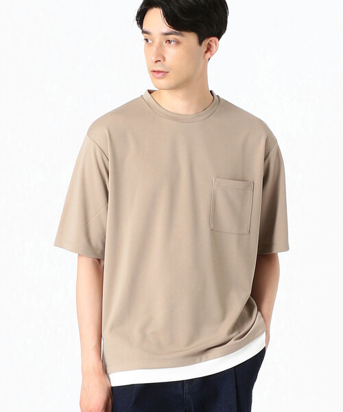 COMME CA ISM(コムサイズム)の「フェイクレイヤード クルーネックTシャツ(Tシャツ/カットソー・メンズ・ホワイト/ブラック/ベージュ/グリーン/ミント/チャコール・MEDIUM/LARGE/X-LARGE)」の4枚目の写真