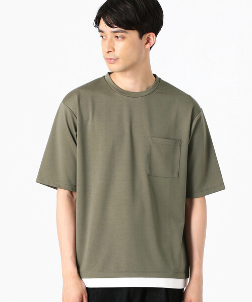 COMME CA ISM(コムサイズム)の「フェイクレイヤード クルーネックTシャツ(Tシャツ/カットソー・メンズ・ホワイト/ブラック/ベージュ/グリーン/ミント/チャコール・MEDIUM/LARGE/X-LARGE)」の5枚目の写真