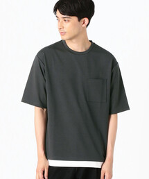 フェイクレイヤード クルーネックTシャツ