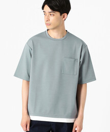 フェイクレイヤード クルーネックTシャツ