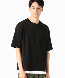 フェイクレイヤード クルーネックTシャツ