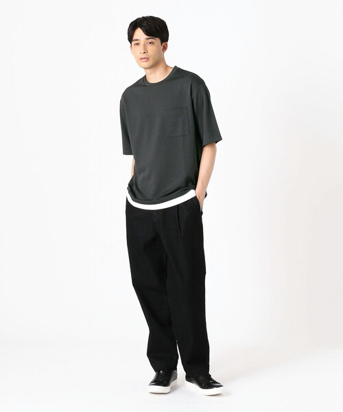COMME CA ISM(コムサイズム)の「フェイクレイヤード クルーネックTシャツ(Tシャツ/カットソー・メンズ・ホワイト/ブラック/ベージュ/グリーン/ミント/チャコール・MEDIUM/LARGE/X-LARGE)」の11枚目の写真