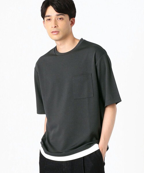 COMME CA ISM(コムサイズム)の「フェイクレイヤード クルーネックTシャツ(Tシャツ/カットソー・メンズ・ホワイト/ブラック/ベージュ/グリーン/ミント/チャコール・MEDIUM/LARGE/X-LARGE)」の12枚目の写真
