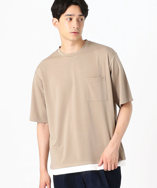 COMME CA ISM(コムサイズム)の「フェイクレイヤード クルーネックTシャツ(Tシャツ/カットソー・メンズ・ホワイト/ブラック/ベージュ/グリーン/ミント/チャコール・MEDIUM/LARGE/X-LARGE)」の14枚目の写真