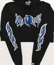 トップス BAPE GRAFFITI STUDDED CROPPED HOODIE S BAPE GRAFFITI STUDDED CROPPED HOODIE S