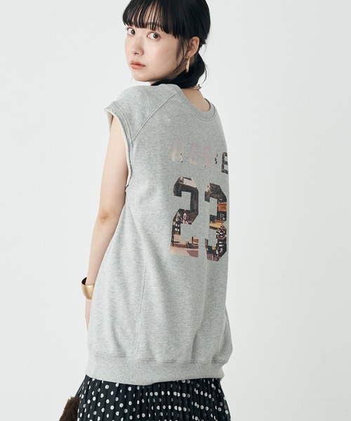 earth music&ecology（アースミュージックアンドエコロジー）の「裏毛ナンバリングベスト（ベスト・レディース・アイボリー/杢グレー/グリーン・FREE）」の3枚目の写真