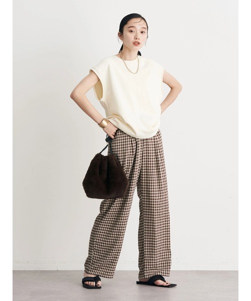 earth music&ecology（アースミュージックアンドエコロジー）の「裏毛ナンバリングベスト（ベスト・レディース・アイボリー/杢グレー/グリーン・FREE）」の9枚目の写真